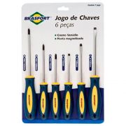 Chave de Fenda / Philips Kit c/ 6pçs Brasfort