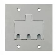 PLACA DE INOX PISO 4x4 UNHA P/ 3 RJ45 (PLL89)