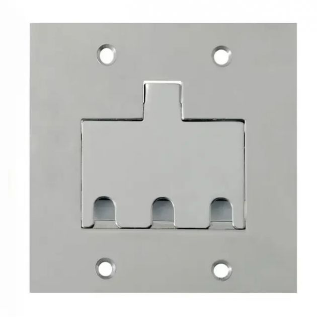 PLACA DE INOX PISO 4x4 UNHA P/ 3 RJ45 (PLL89)