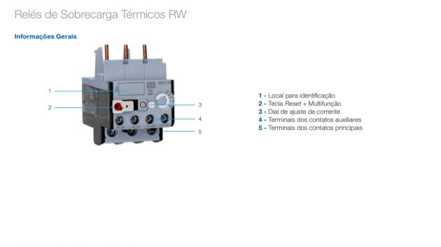 Rele Termico de Sobrecarga Weg RW67-2D3 de 50A a 63A (10452218)